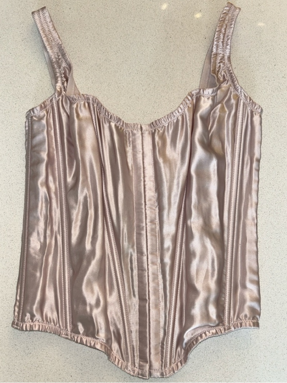 NWT Victoria’s Secret 100% Silk Blush Pink Corset Top